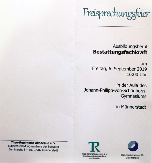 Die diesjährige Freisprechungsfeier 2019 in Münnerstadt