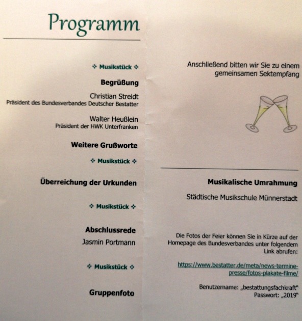 Die diesjährige Freisprechungsfeier 2019 in Münnerstadt